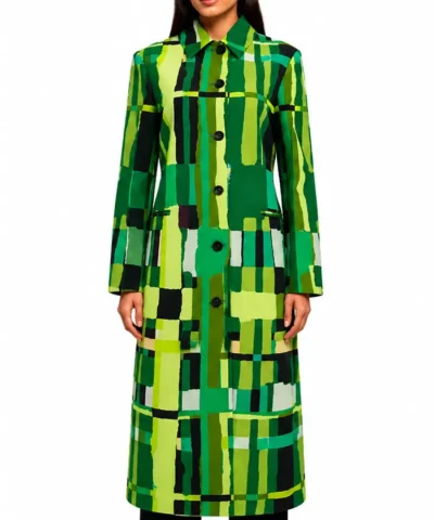 Elsbeth S03 Carrie Preston Green Coat Front View