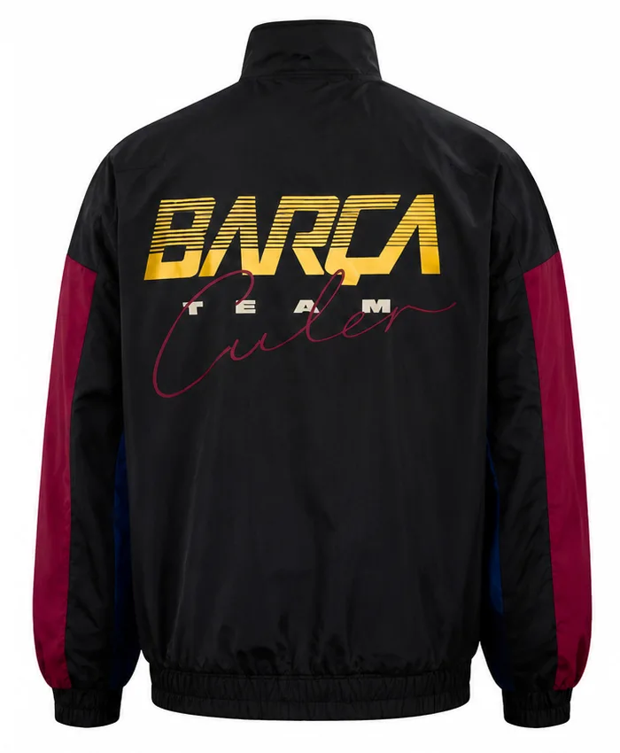 FC Barcelona 1899 Football Team Antracite Nylon Racing Jacket Back