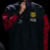 FC Barcelona Antracite Racing Jacket Front