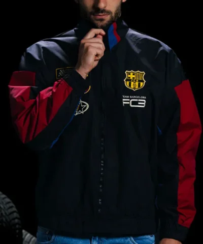 FC Barcelona Antracite Racing Jacket Front