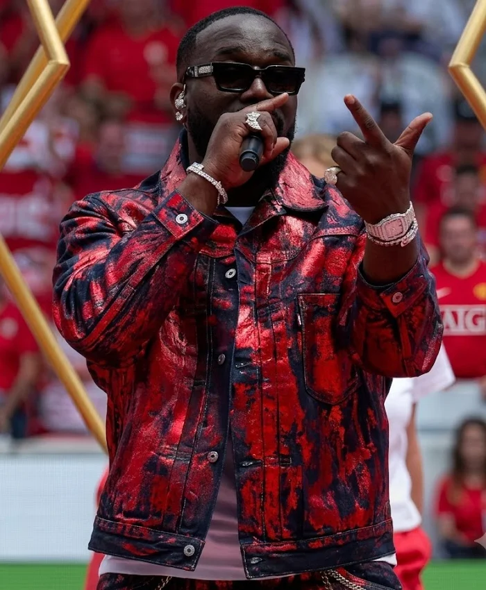 FIFA World Cup 2026 Opening Ceremony Vegedream Red Trucker Leather Jacket