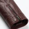 Fashion Quilted Burgundy Biker Leather Jacket