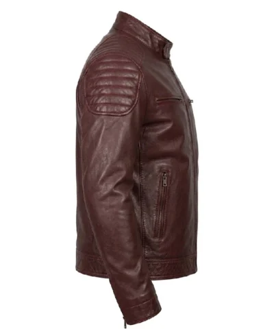Fashion Waxed Quilted Leather Jacket