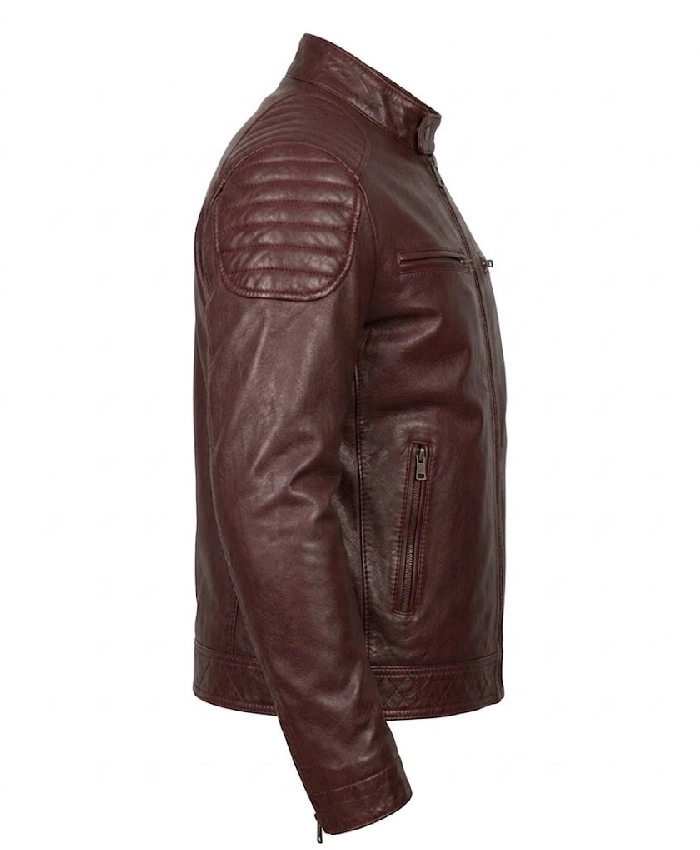 Fashion Waxed Quilted Leather Jacket