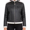Buy Fiona Black Hooded Shearling Leather Jacket