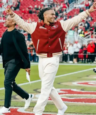Fred Warner 49ers Varsity Bomber Jacket Front