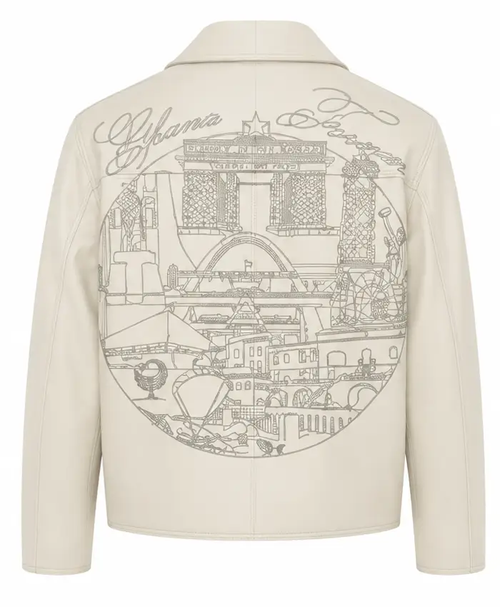 Ghana Forever Full Zip Leather Jacket Back