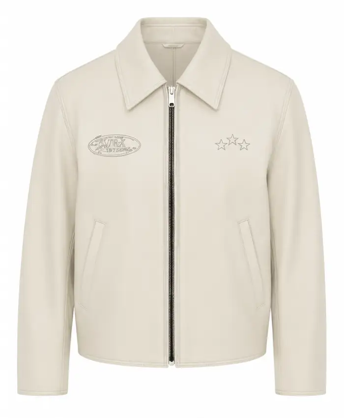 Ghana Forever Full Zip Leather Jacket Front