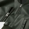 Green Leather Bomber Jacket