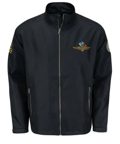 Indy 500 Motor Speedway Wing Wheel Flag Bomber Jacket