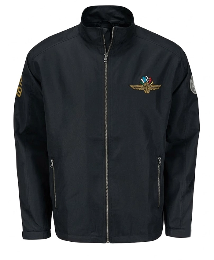 Indy 500 Motor Speedway Wing Wheel Flag Bomber Jacket