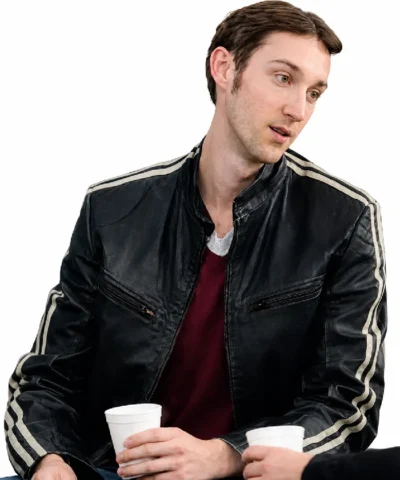 Jamie Bisping The Witness 2026 Colin Stagg Black Quilted Leather Jacket