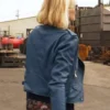 Janine Cody Animal Kingdom Blue Leather Jacket back