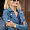 Janine Cody Animal Kingdom Blue Leather Jacket right