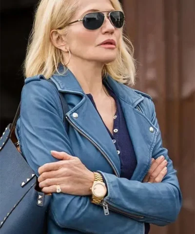 Janine Cody Animal Kingdom Blue Leather Jacket right
