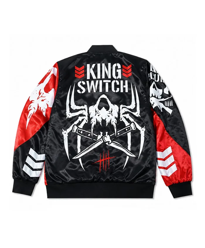 Jay White King Switch Satin Varsity Jacket Back