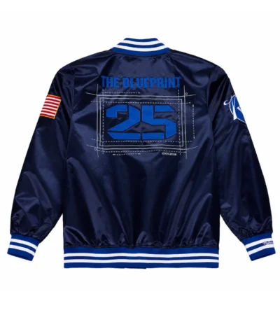 Jay Z The Blueprint x NY Yankees Navy Satin Jacket