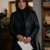 Joyce Byers Stranger Things Black Leather Coat