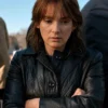 Joyce Byers Stranger Things Winona Ryder Black Leather Coat