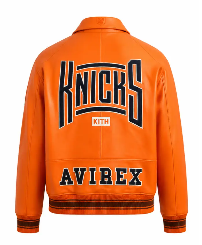Knicks x Kith x Avirex Porsche 911 Orange Jacket Back