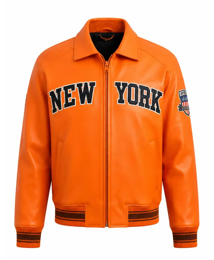 Knicks x Kith x Avirex Porsche 911 Orange Jacket Front