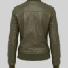 Lambskin Leather MA-1 Flight Bomber Jacket For Women