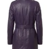 Lambskin Leather Purple Coat