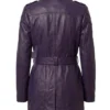 Lambskin Leather Purple Coat