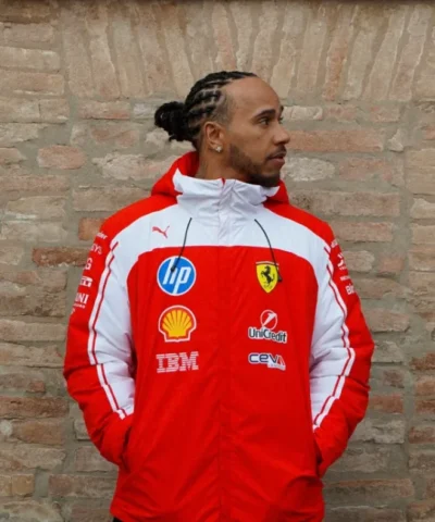 Lewis Hamilton Ferrari F1 SF 26 2026 Red and White Racing Jacket For Sale