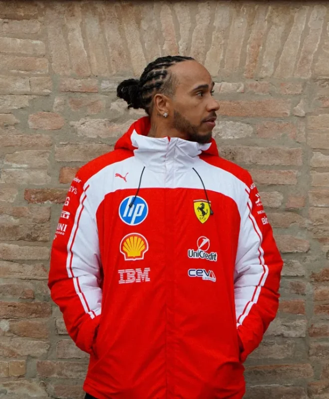 Lewis Hamilton Ferrari F1 SF 26 2026 Red and White Racing Jacket For Sale