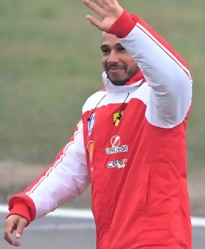 Lewis Hamilton Ferrari F1 SF 26 2026 Red and White Racing Jacket