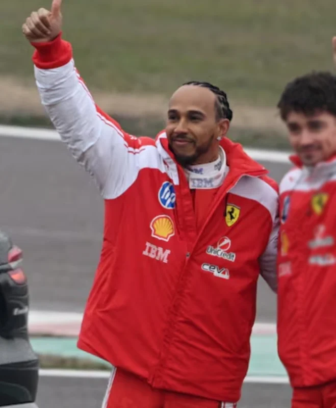 Lewis Hamilton Ferrari F1 SF 26 Red and White Racing Jacket