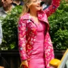 Lexi Minetree TV Series Elle Season 1 Butterfly Pink Printed Coat 