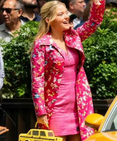Lexi Minetree TV Series Elle Season 1 Butterfly Pink Printed Coat 