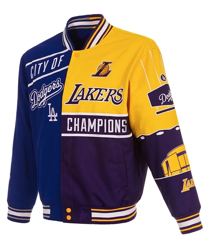 Los Angeles Lakers and Dodgers City of Champions Bomber Block Jacket
