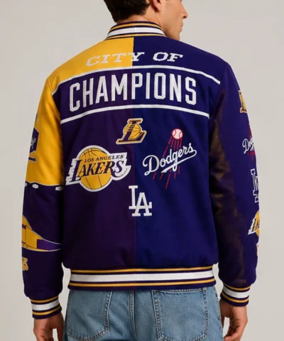 Los Angeles Lakers and Dodgers City of Champions Jacket Back