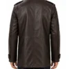M65 Field Full-Snap and Zipper Brown Real Leather Jacket Back