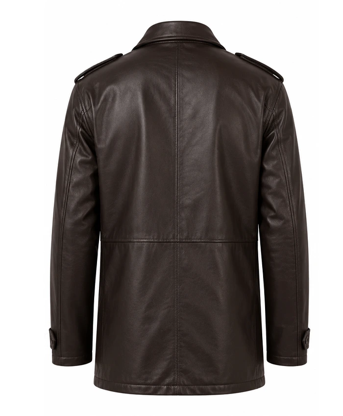 M65 Field Full-Snap and Zipper Brown Real Leather Jacket