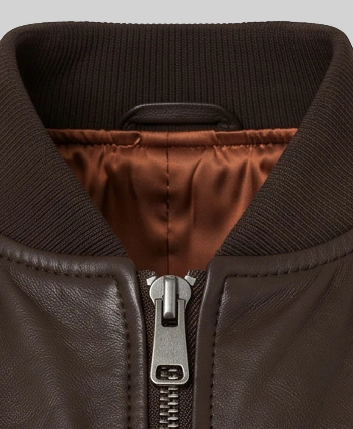 MA-1 Aviator Women Brown Sheepskin Leather Jacket