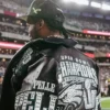 Meek Mill Philadelphia Eagles Black Leather Jacket left back