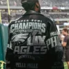Meek Mill Philadelphia Eagles Black Leather Jacket right back