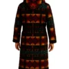 Men Aztec Print Hooded Bathrobe