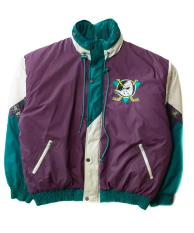 Men and Women Anaheim Ducks Vintage Bomber Full Snap Jacket
