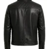 Mens Black Shirt Leather Trucker Jacket