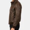Mens Brown Motorcycle Distressed Jacket
