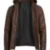 Mens Brown Hooded Jacket