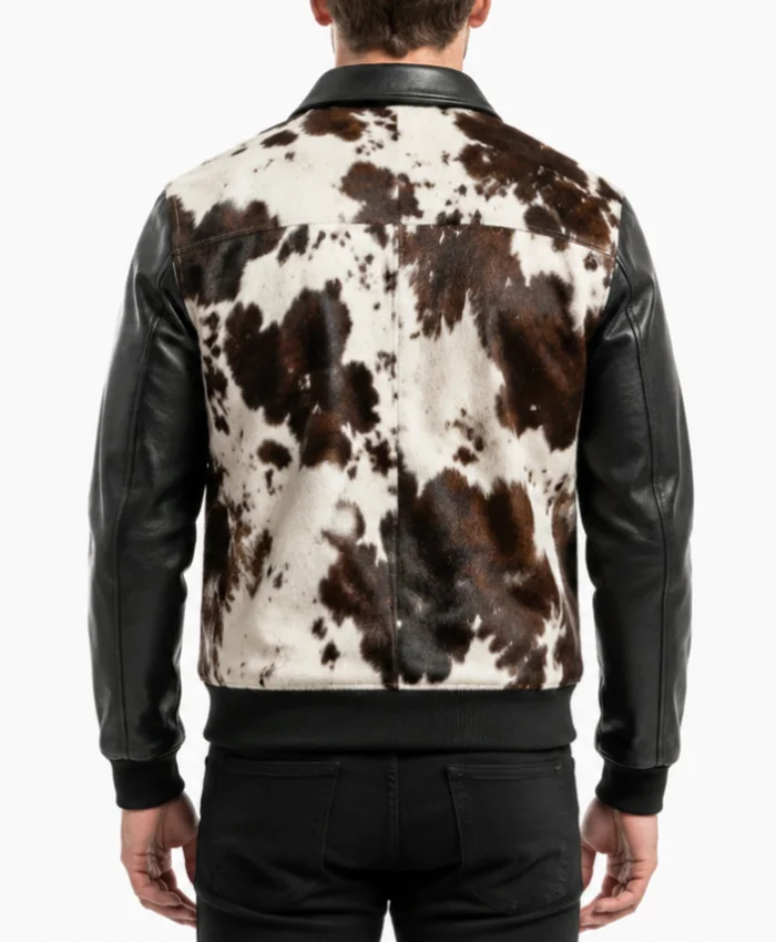 Mens Cowhide and Genuine Leather Jacket