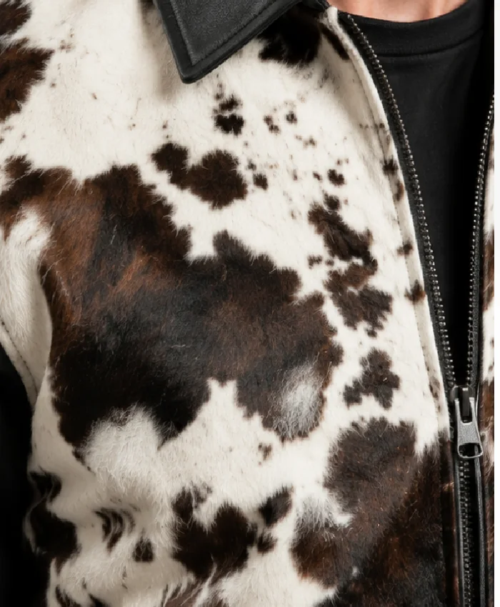 Cowhide and Genuine Leather Jacket for Mens