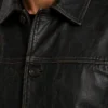 Gatsby Mens Distressed Black Leather Jacket