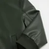 Mens Green Leather Bomber Jacket
